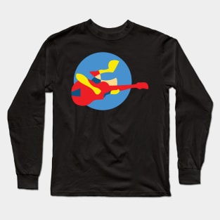 Modern Abstract Style Guitar Player Long Sleeve T-Shirt